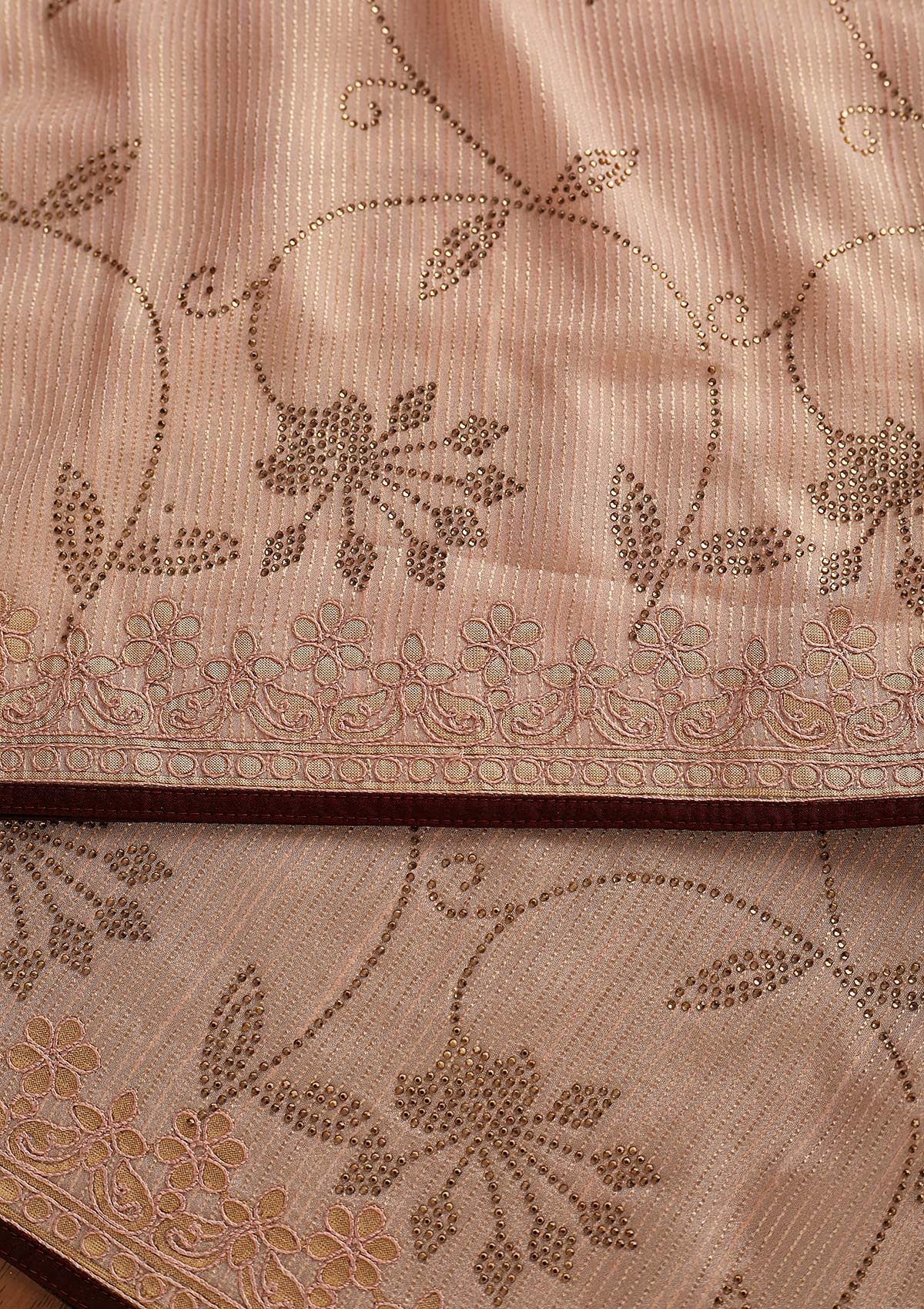 Peach Gotapatti Shimmer Designer Saree - koskii