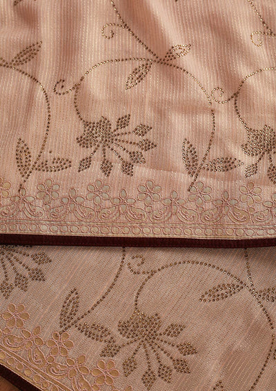Peach Gotapatti Shimmer Designer Saree - koskii