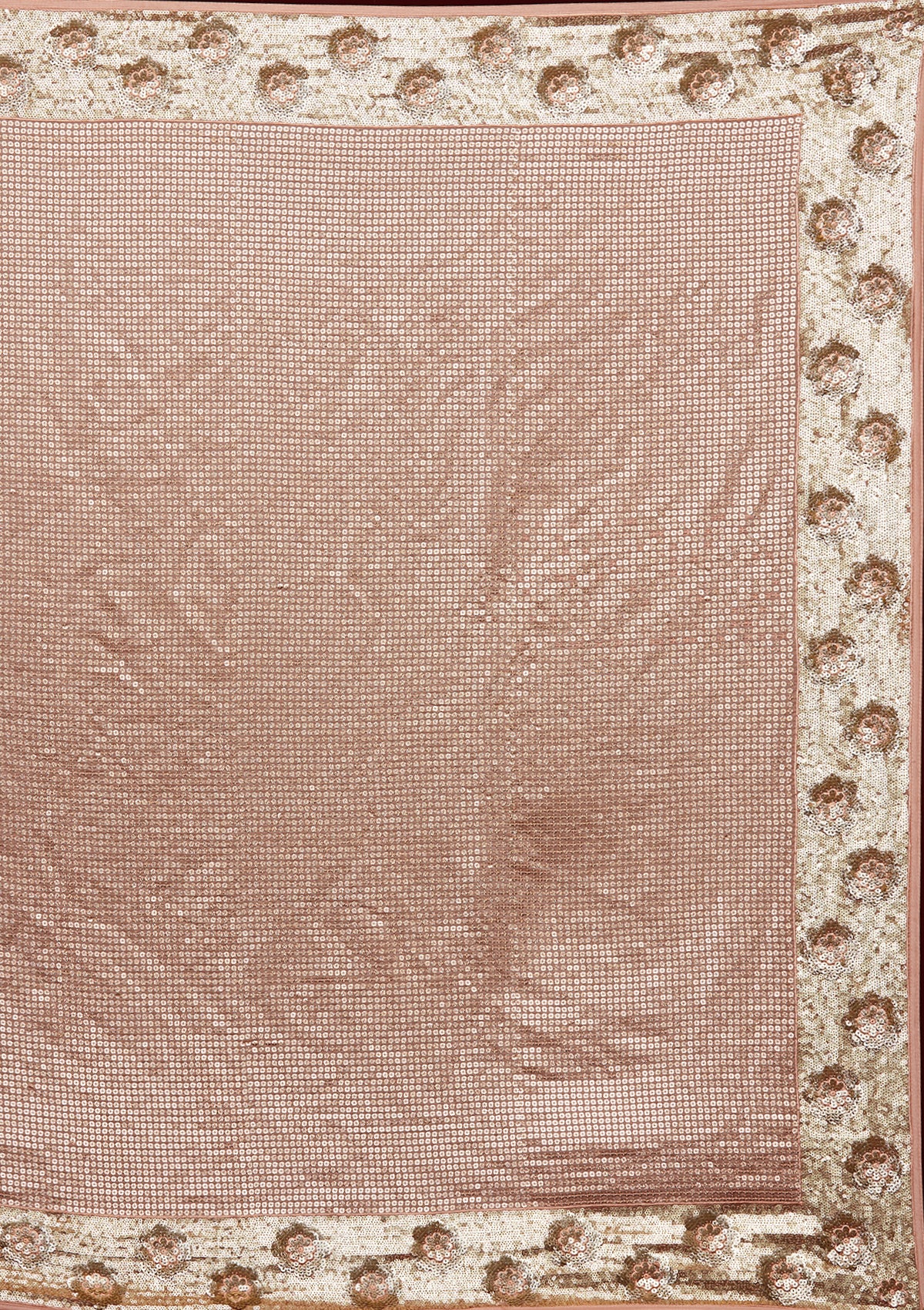 Peach Sequins Georgette Saree-Koskii