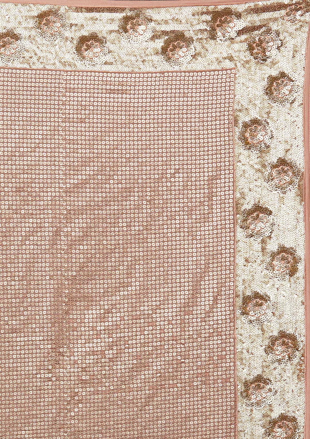 Peach Sequins Georgette Saree-Koskii