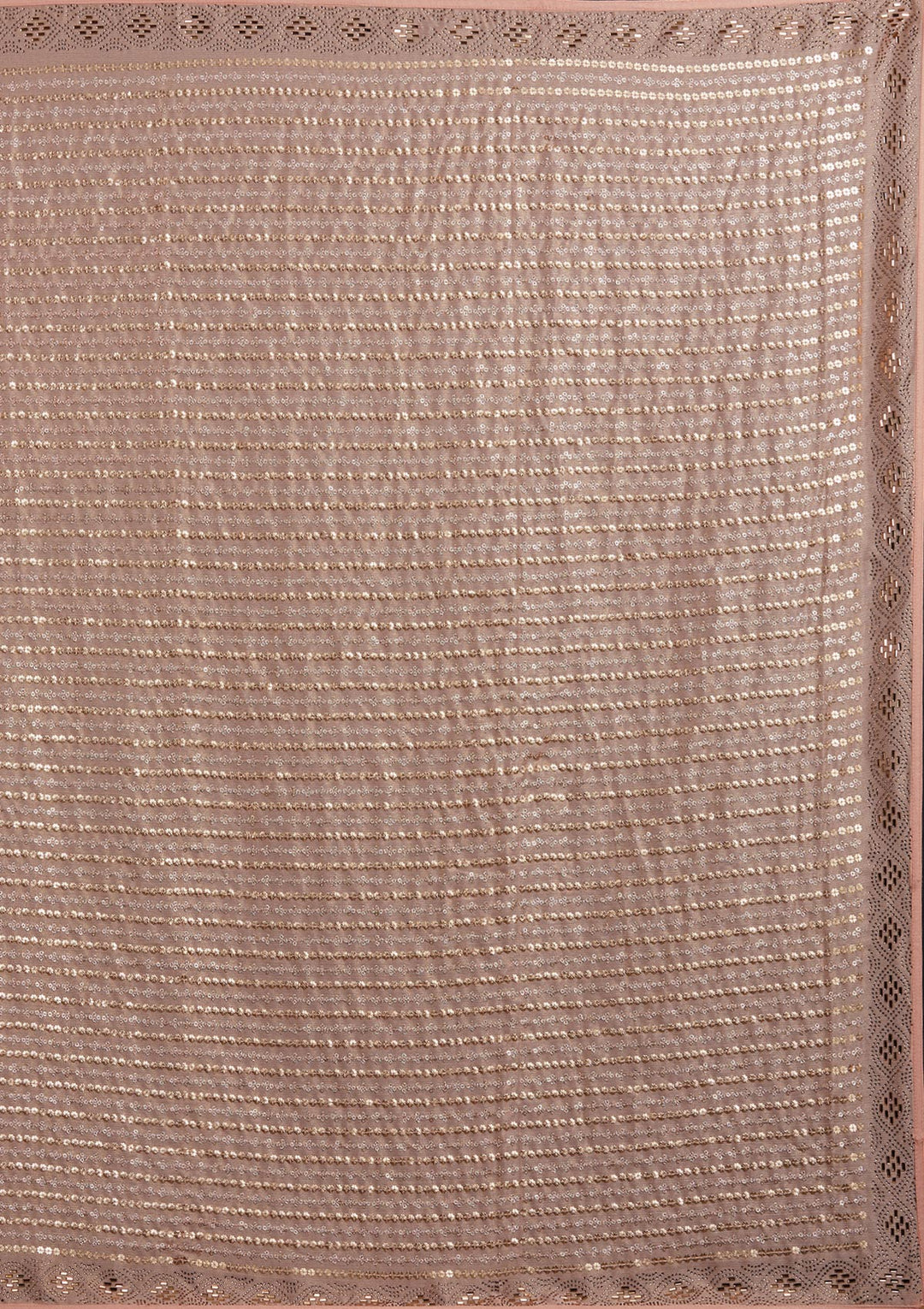 Peach Sequins Shimmer Designer Saree - Koskii