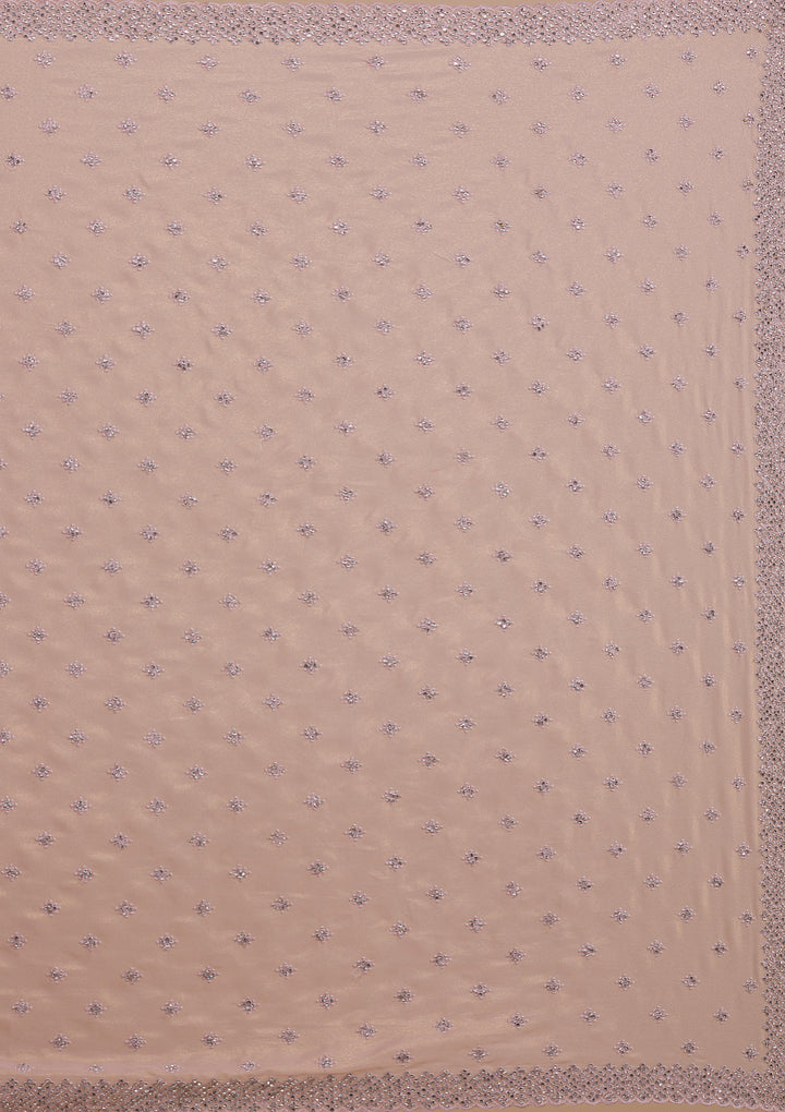 Peach Silver Stonework Georgette Saree-Koskii