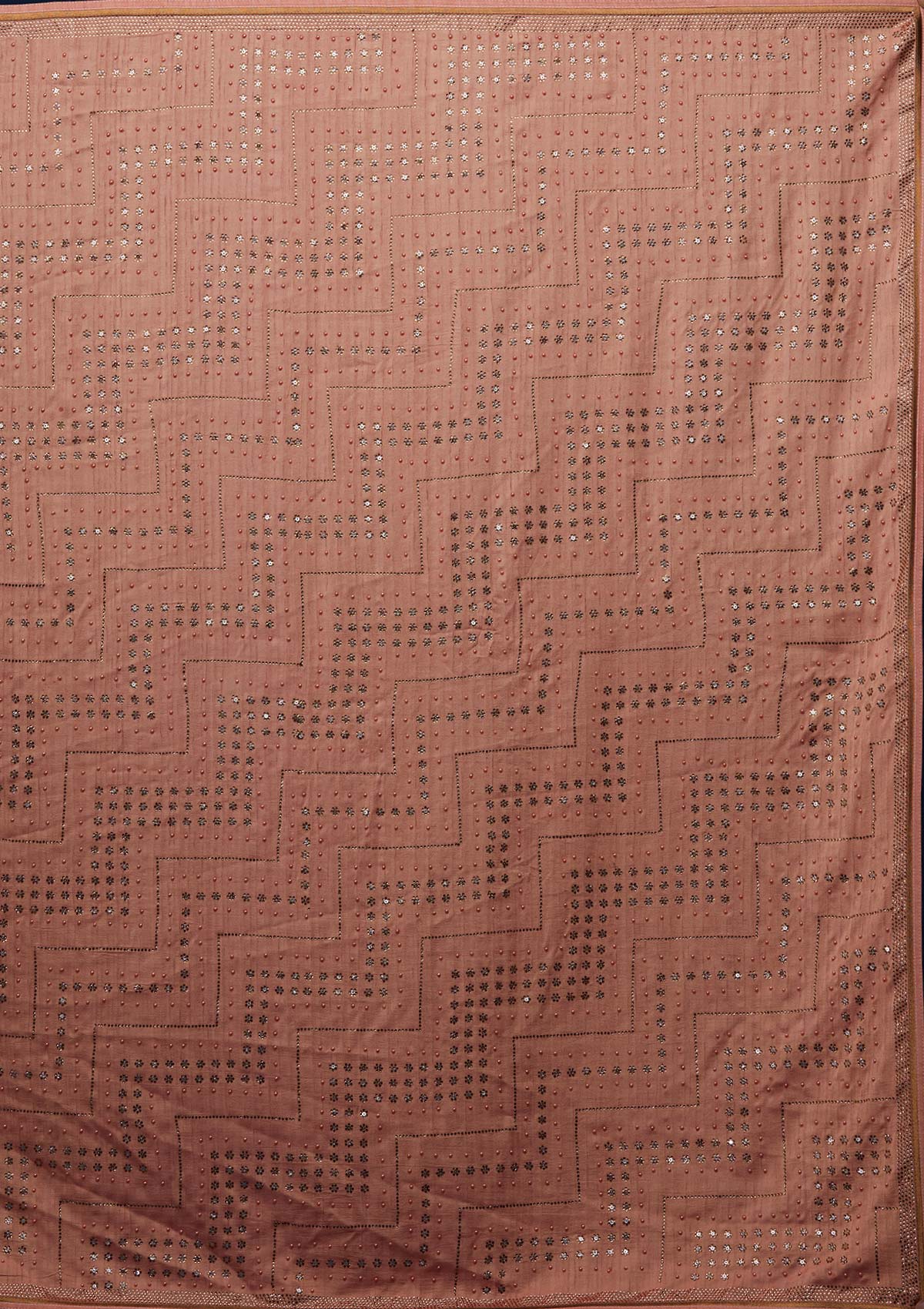 Peach Stonework Semi Crepe Designer Saree - Koskii