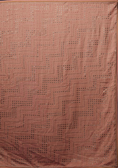 Peach Stonework Semi Crepe Designer Saree - Koskii