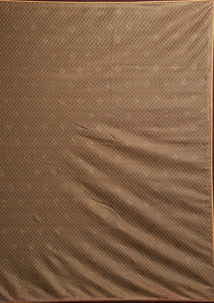 Peach Swarovski Net Saree - Koskii