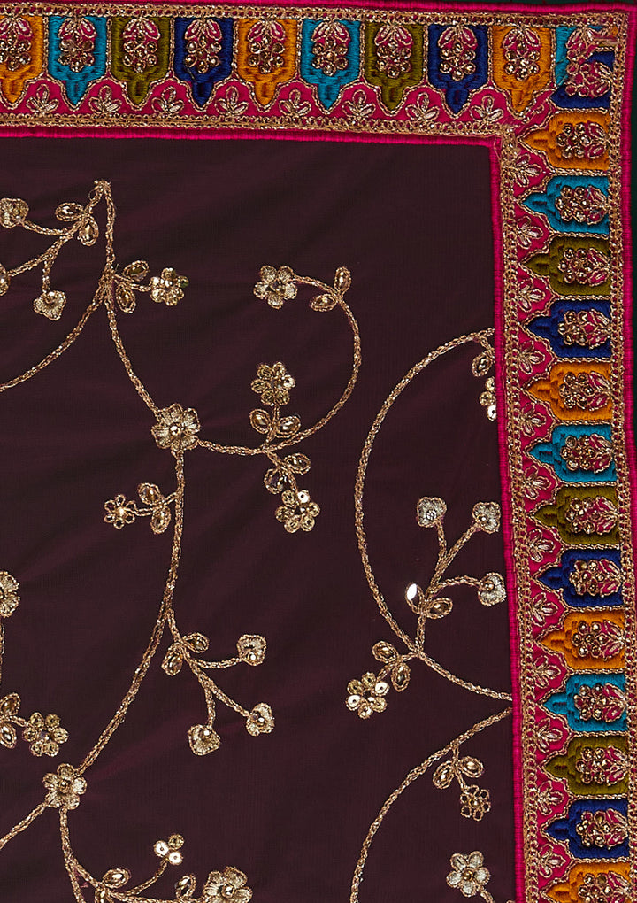 Peach Zariwork Banarasi Designer Semi-Stitched Lehenga - Koskii