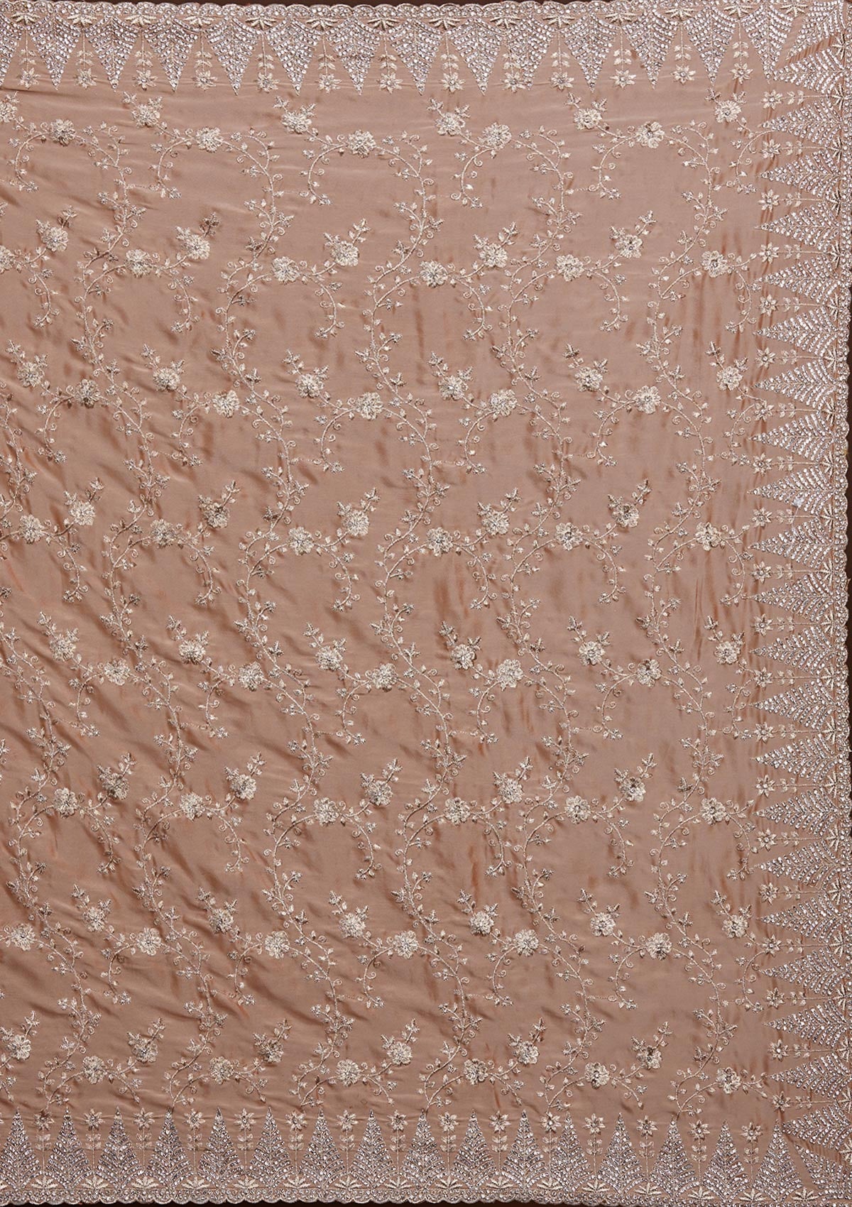 Peach Zariwork Georgette Saree-Koskii
