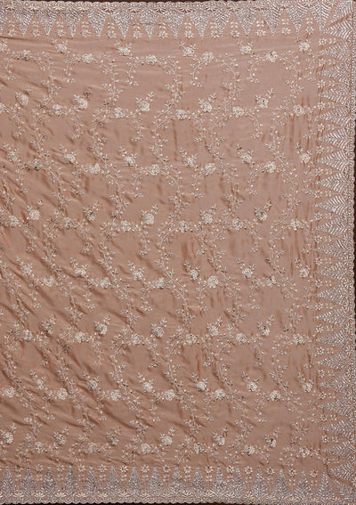 Peach Zariwork Georgette Saree-Koskii