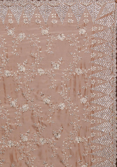 Peach Zariwork Georgette Saree-Koskii