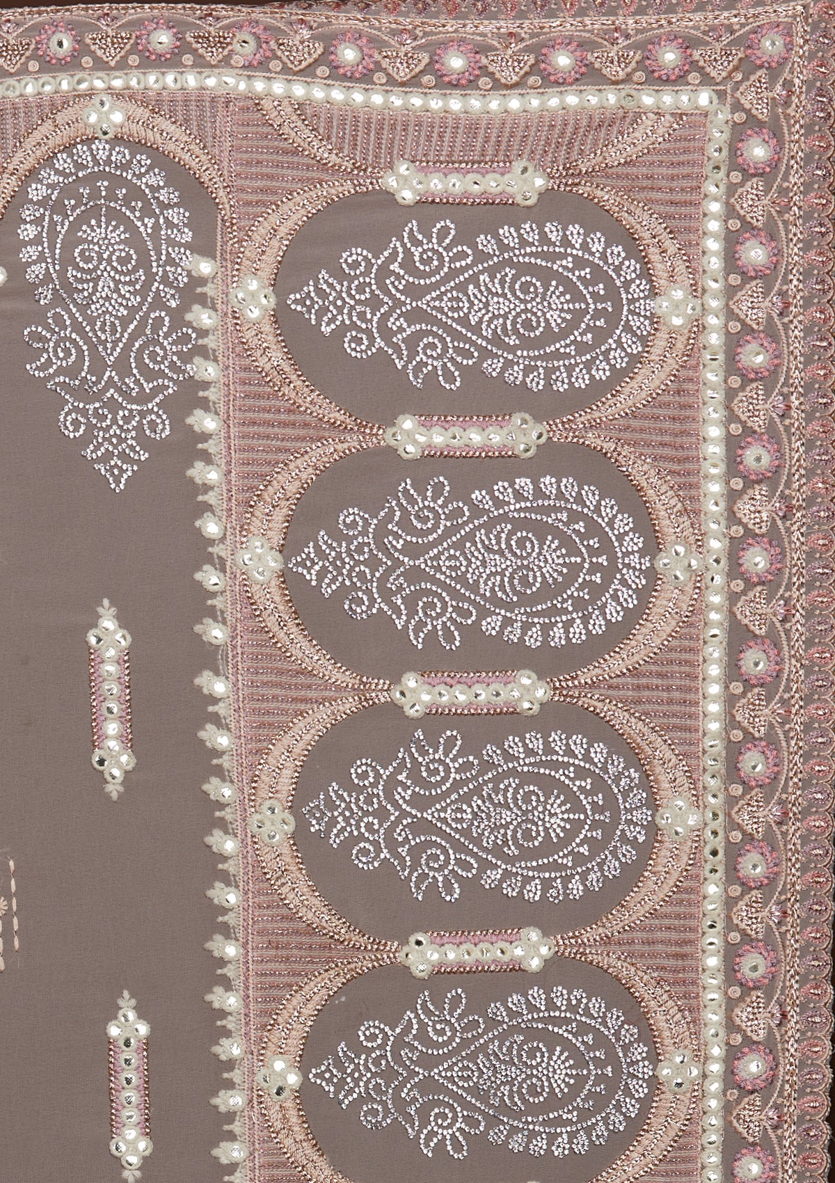 Peach Zariwork Georgette Saree-Koskii