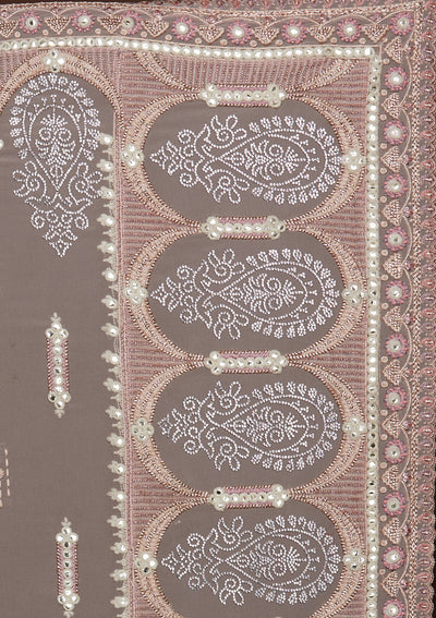 Peach Zariwork Georgette Saree-Koskii