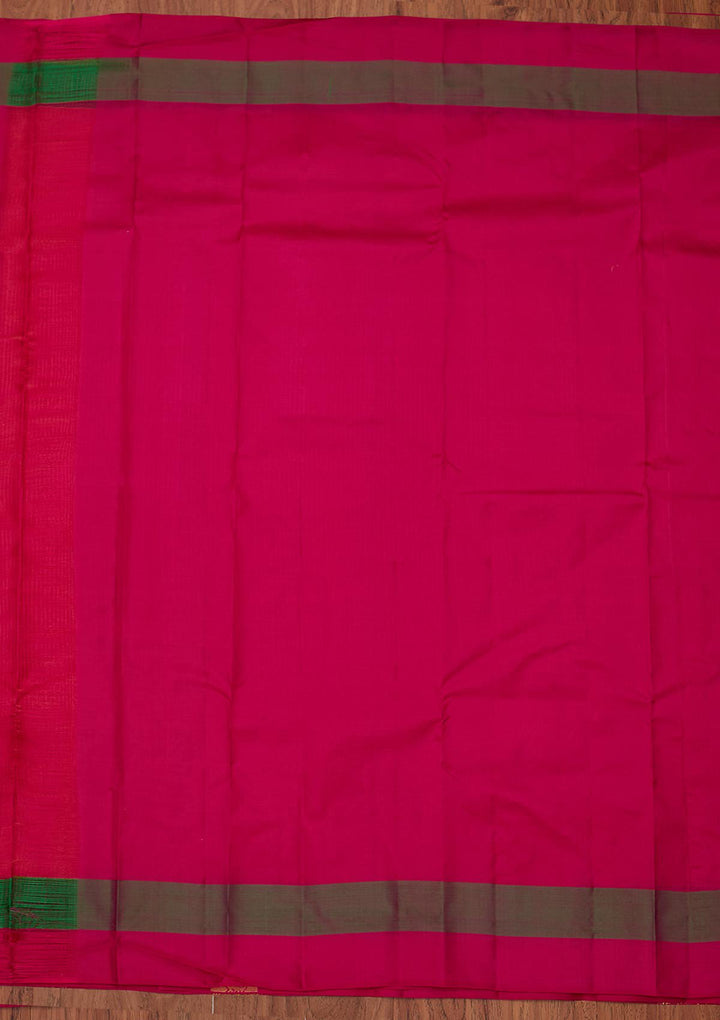 Peach Zariwork Pure Silk Designer Unstitched Saree - Koskii