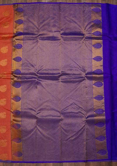 Peach Zariwork Pure Silk Saree-Koskii