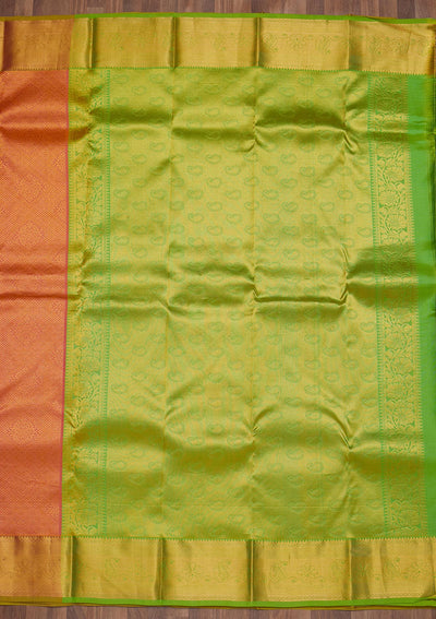 Peach Zariwork Pure Silk Saree-Koskii