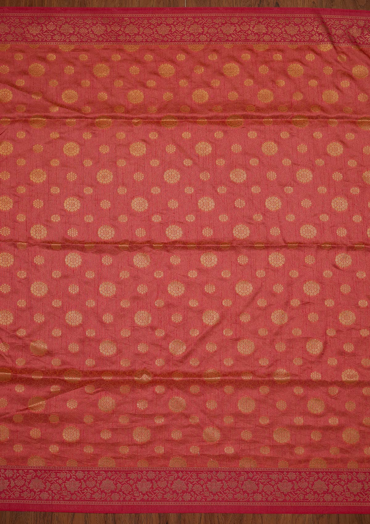 Peach Zariwork Raw Silk Designer Saree - koskii