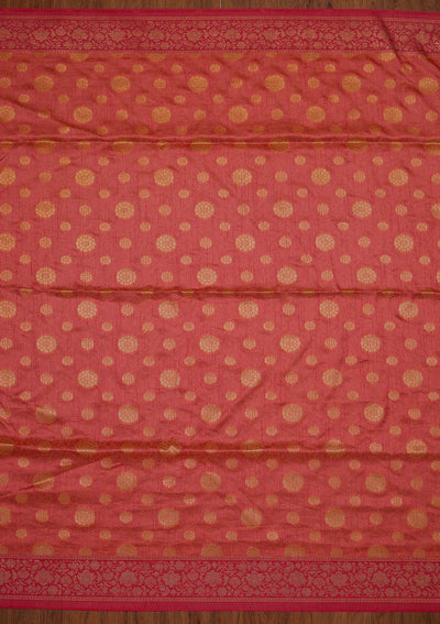 Peach Zariwork Raw Silk Designer Saree - koskii