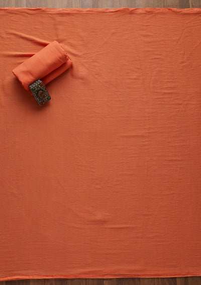 Peach Zariwork Semi Crepe Designer Unstitched Salwar Suit - Koskii