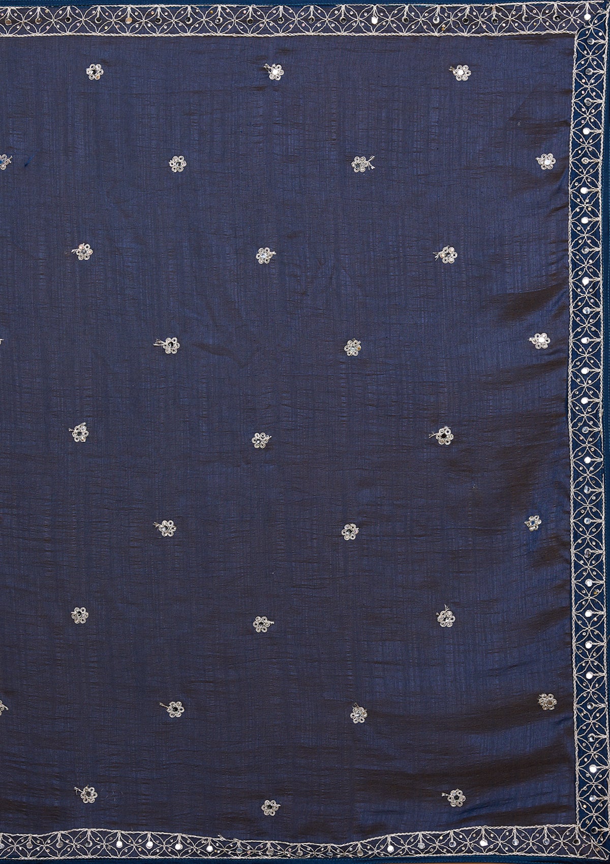 Peacock Blue Silver Zariwork Raw Silk Designer Salwar Suit-Koskii