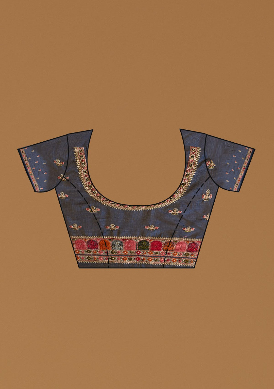 Peacock Blue Zariwork Art Silk Designer Saree - koskii