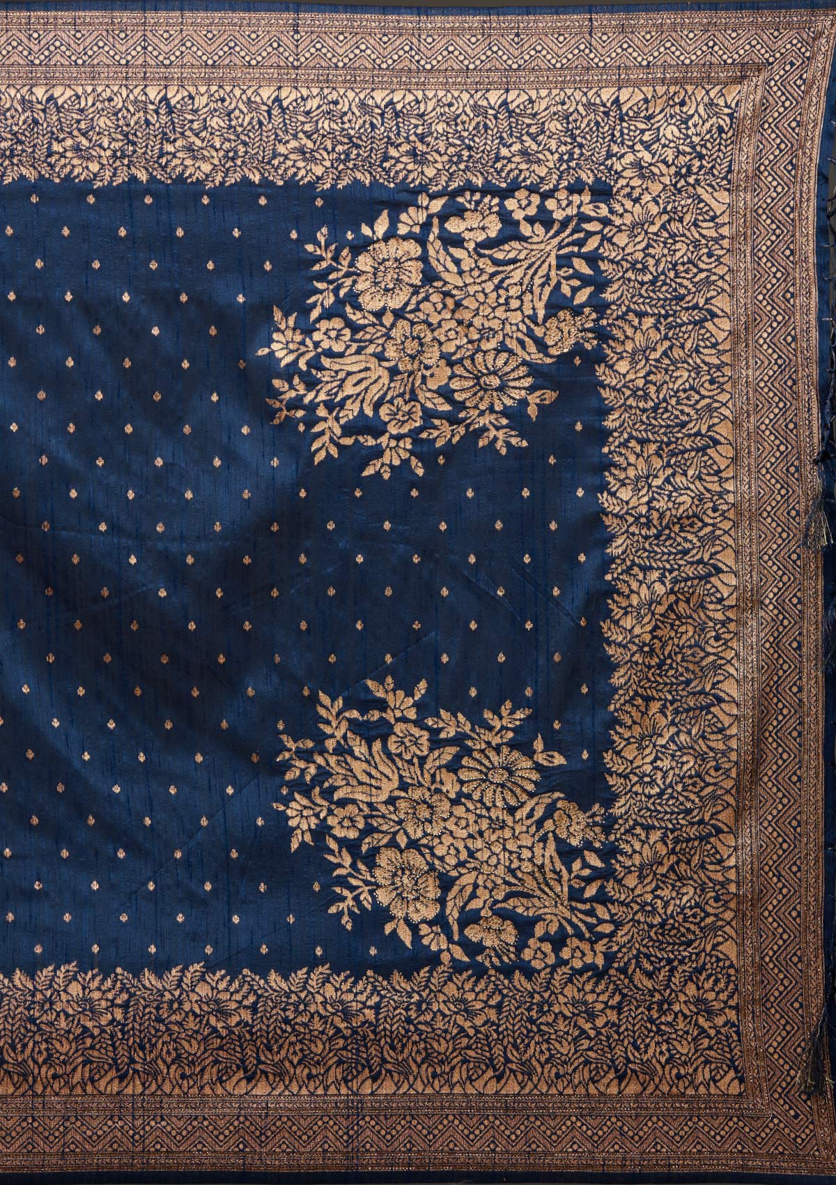 Peacock Blue Zariwork Banarasi Designer Saree - Koskii