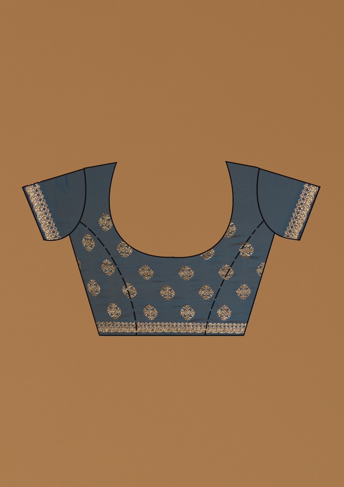 Peacock Blue Zariwork Georgette Designer Saree - koskii