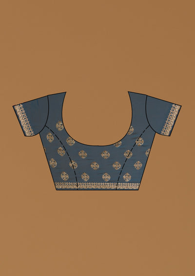 Peacock Blue Zariwork Georgette Designer Saree - koskii