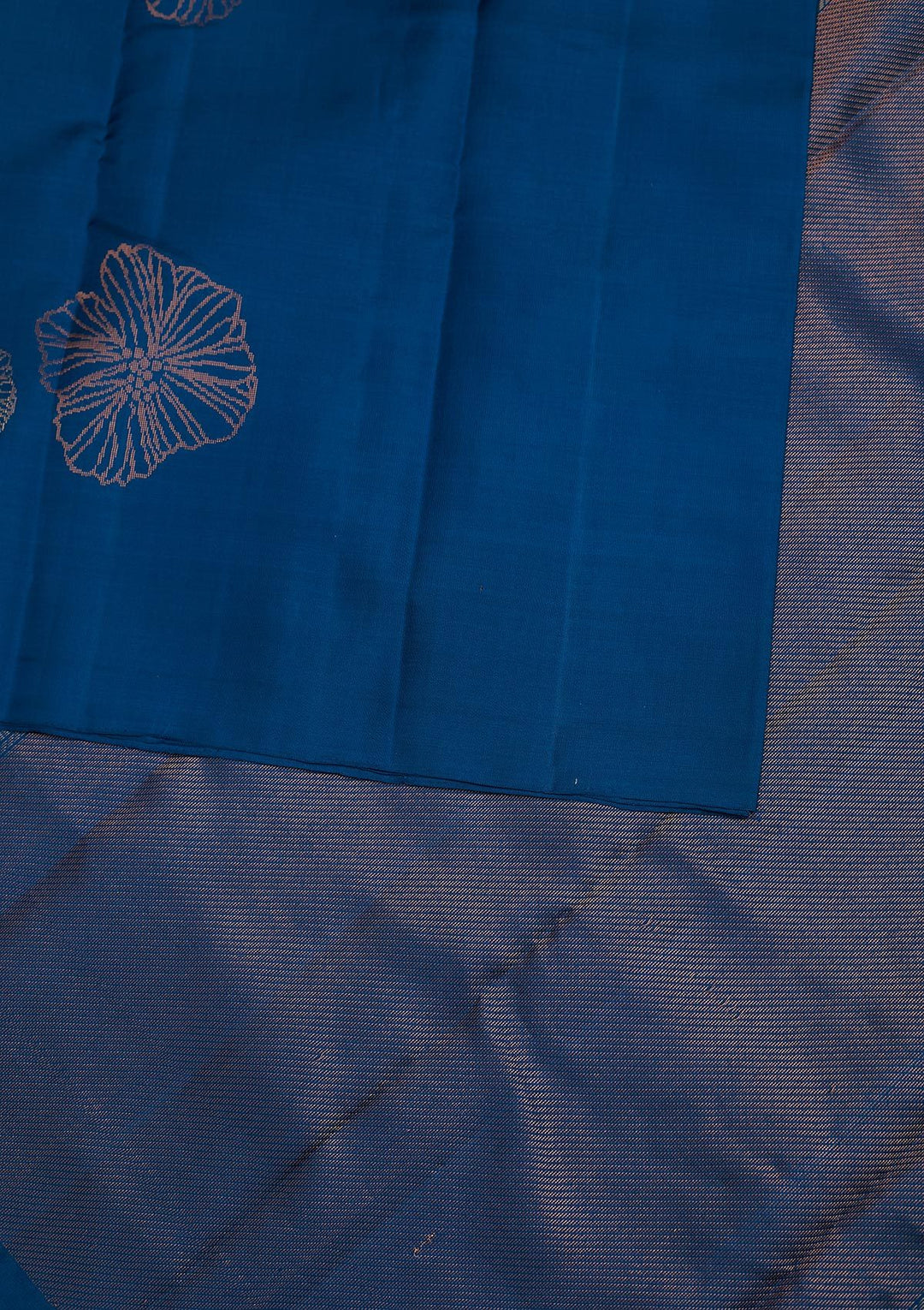 Peacock Blue Zariwork Pure Silk Designer Saree - Koskii