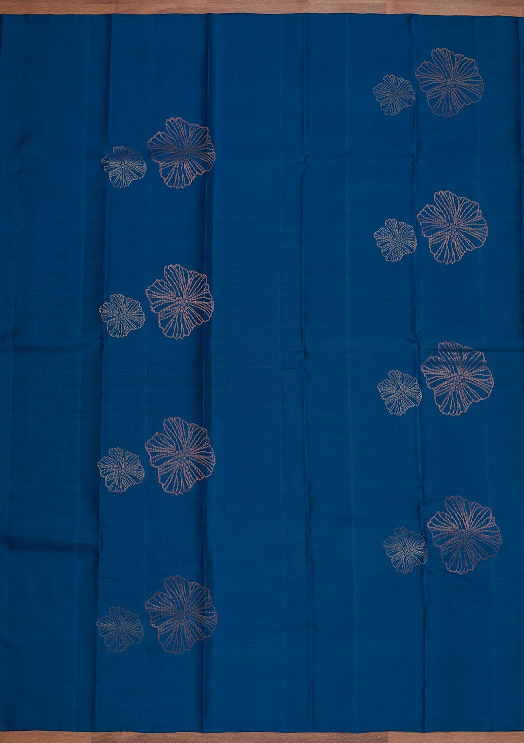 Peacock Blue Zariwork Pure Silk Designer Saree - Koskii
