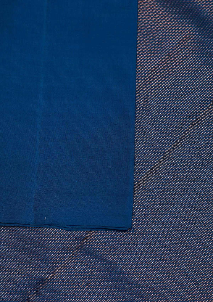 Peacock Blue Zariwork Pure Silk Designer Saree - Koskii