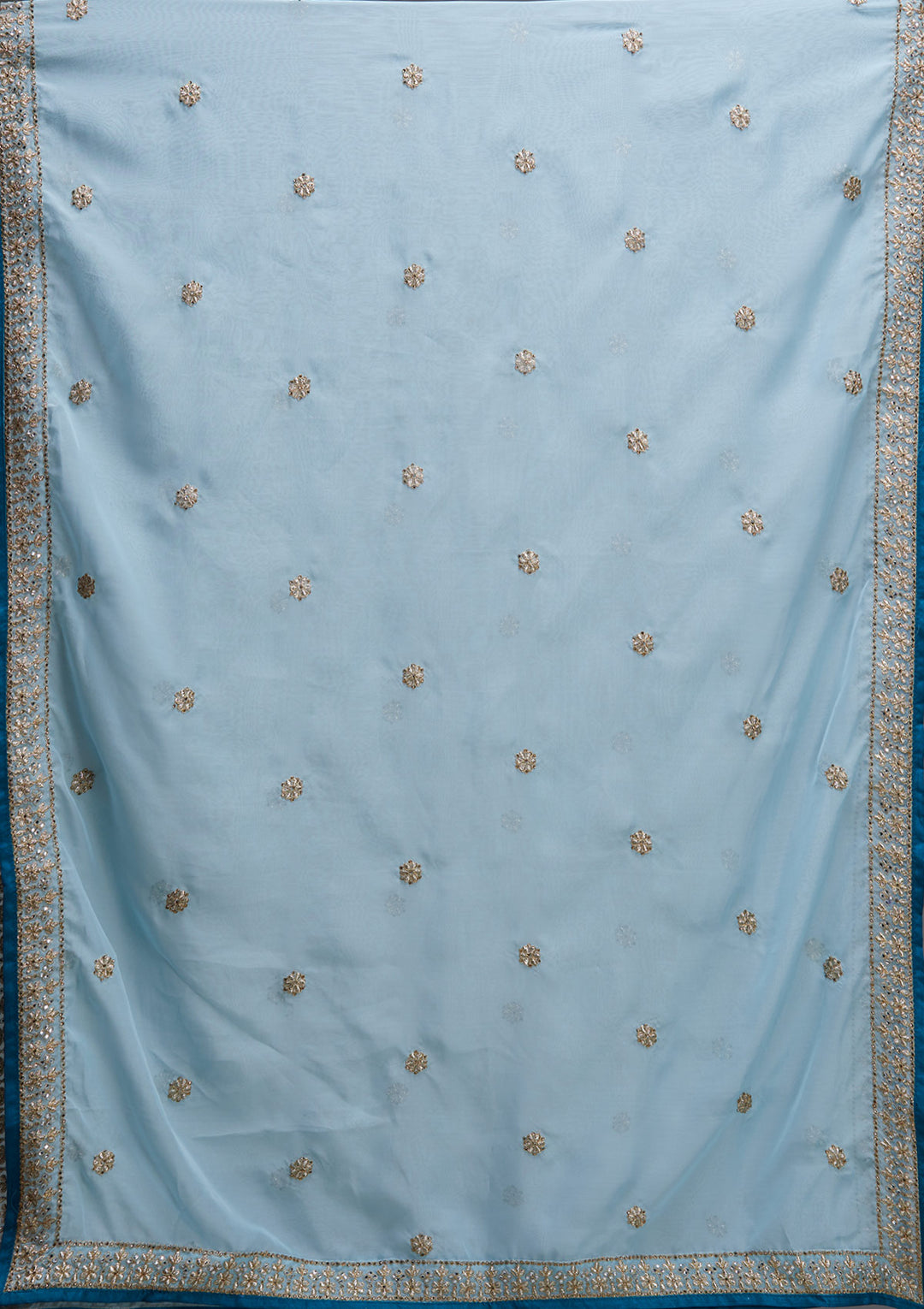 Peacock Blue Zariwork Raw Silk Designer Lehenga - Koskii