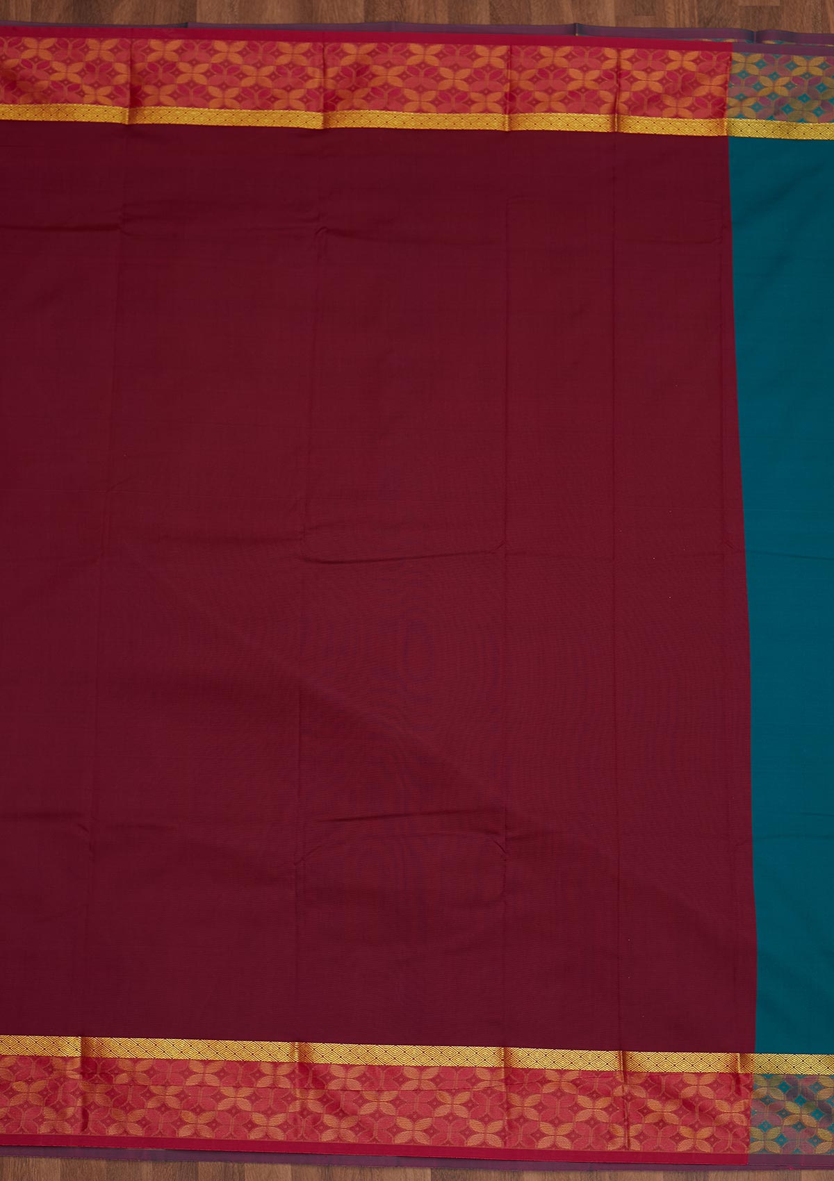 Peacock Green Zariwork Art Silk Saree - Koskii