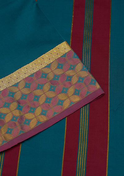 Peacock Green Zariwork Art Silk Saree - Koskii