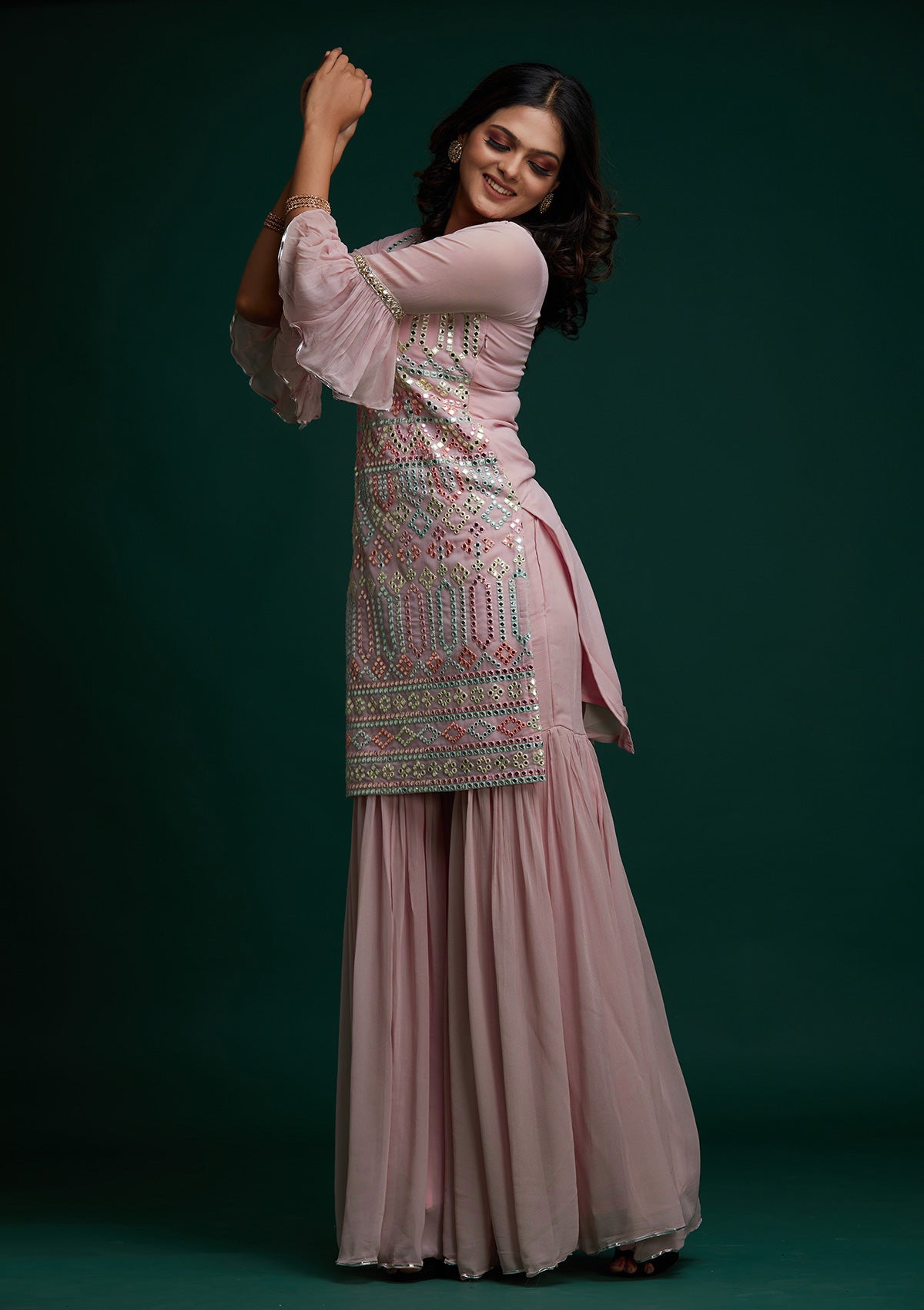 Pink Gotapatti Georgette Designer Salwar Suit - Koskii