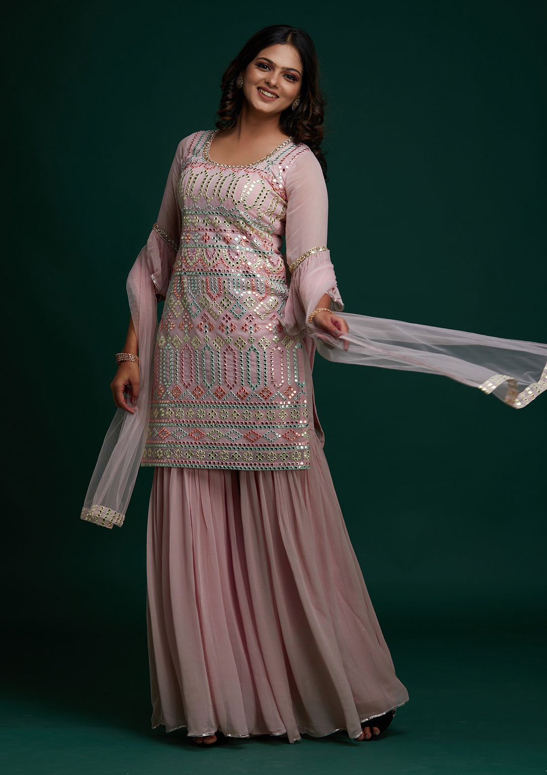 Pink Gotapatti Georgette Designer Salwar Suit - Koskii