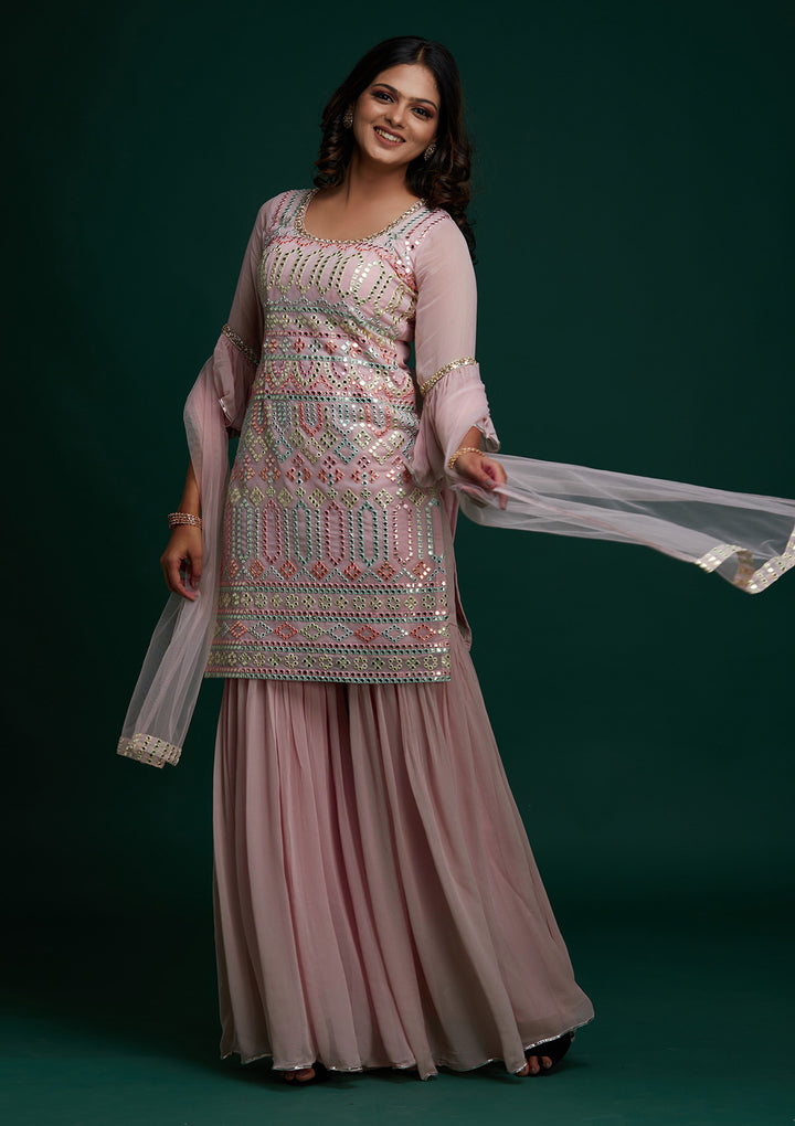 Pink Gotapatti Georgette Designer Salwar Suit - Koskii