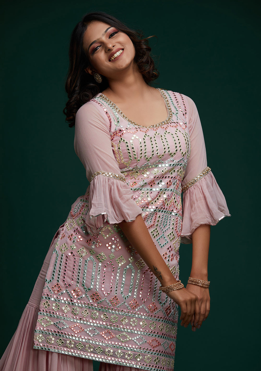 Pink Gotapatti Georgette Designer Salwar Suit - Koskii