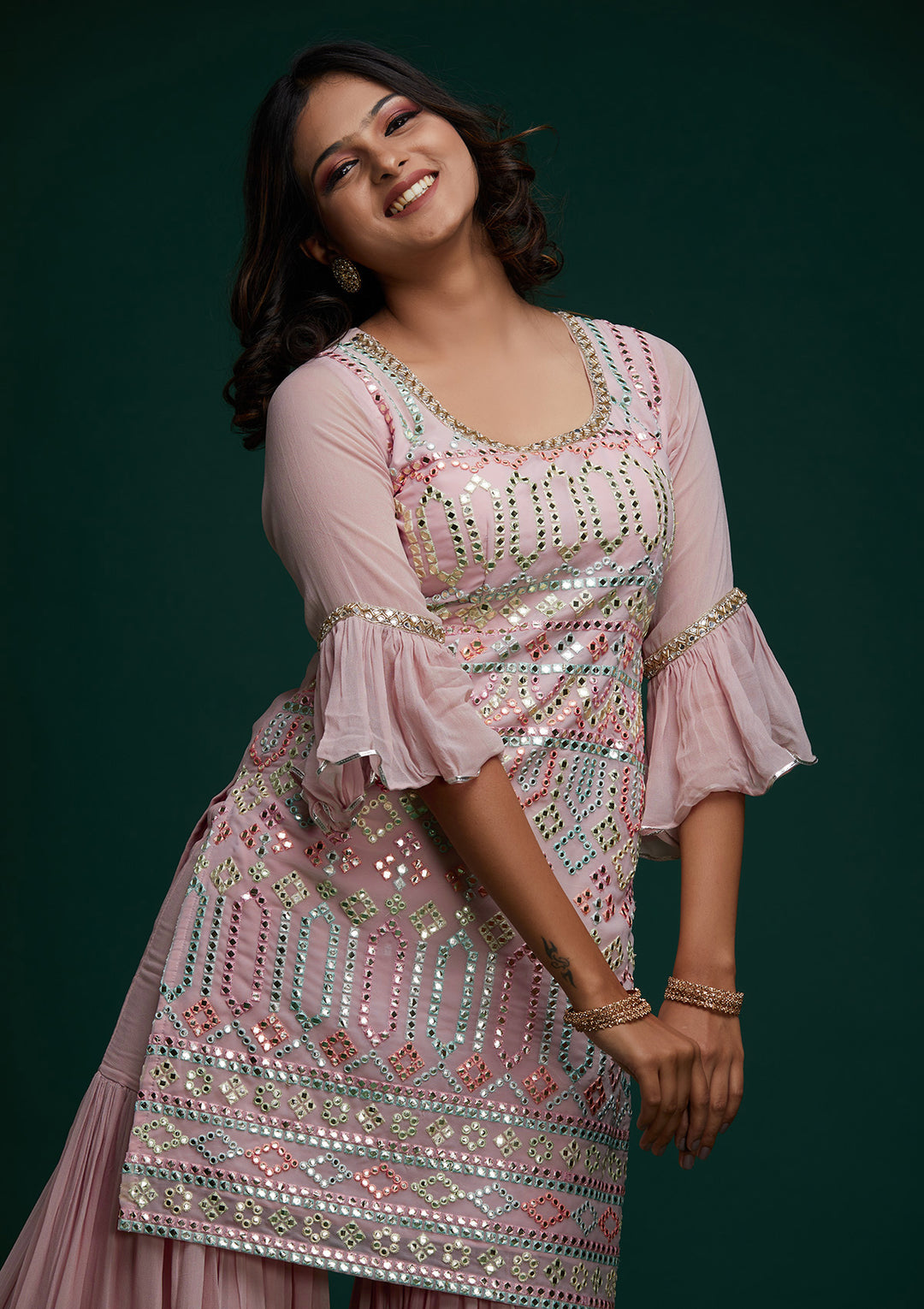 Pink Gotapatti Georgette Designer Salwar Suit - Koskii