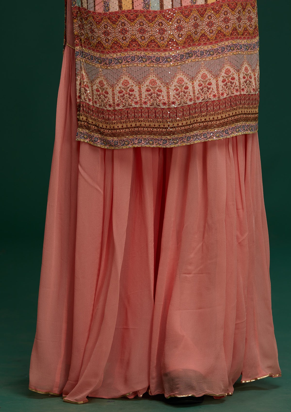 Pink Sequins Georgette Designer Salwar Suit - Koskii