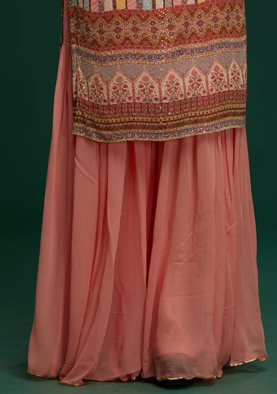 Pink Sequins Georgette Designer Salwar Suit - Koskii