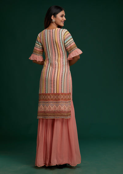 Pink Sequins Georgette Designer Salwar Suit - Koskii