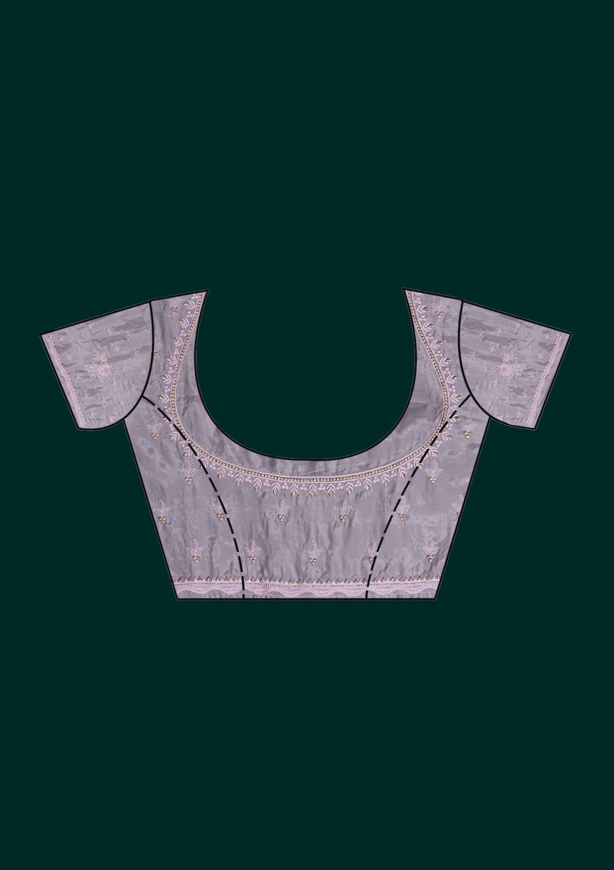 Pink Silver Stonework Tissue Saree - Koskii