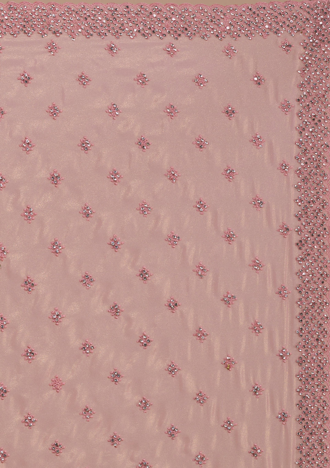 Pink Silver Stonework Georgette Saree-Koskii