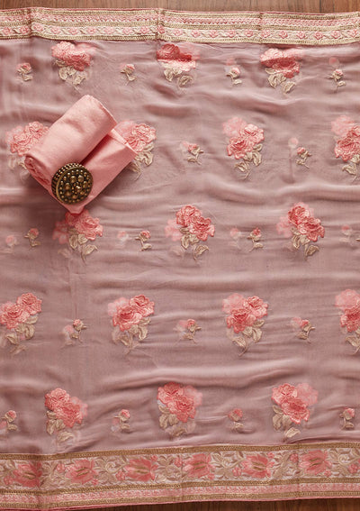 Pink Stonework Art Silk Designer Unstitched Salwar Suit - koskii