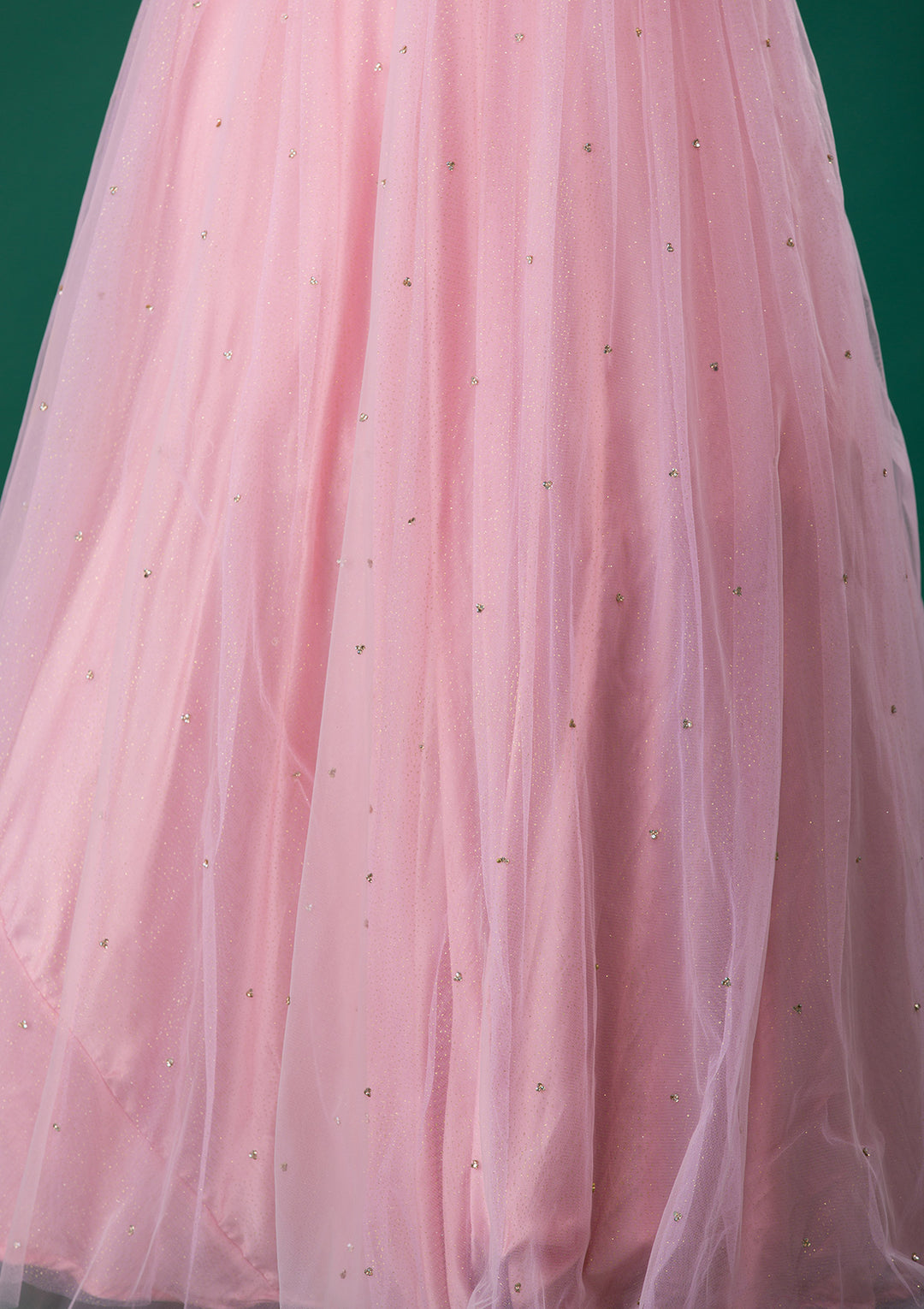 Pink Stonework Net Designer Gown-Koskii