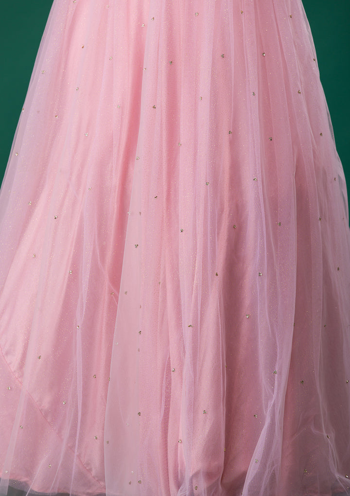 Pink Stonework Net Designer Gown-Koskii