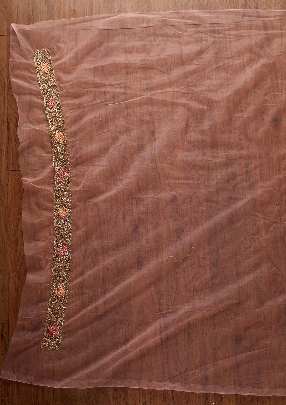 Pink Stonework Net Designer Saree - koskii