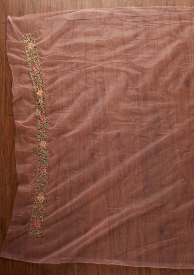 Pink Stonework Net Designer Saree - koskii
