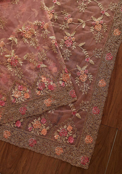 Pink Stonework Net Designer Saree - koskii