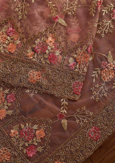 Pink Stonework Net Designer Saree - koskii