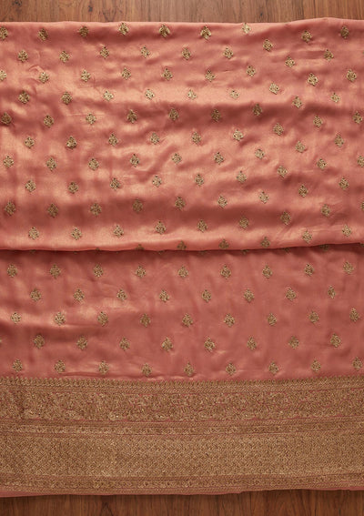 Pink Stonework Shimmer Designer Unstitched Salwar Suit - koskii